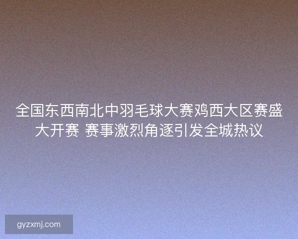 全国东西南北中羽毛球大赛鸡西大区赛盛大开赛 赛事激烈角逐引发全城热议